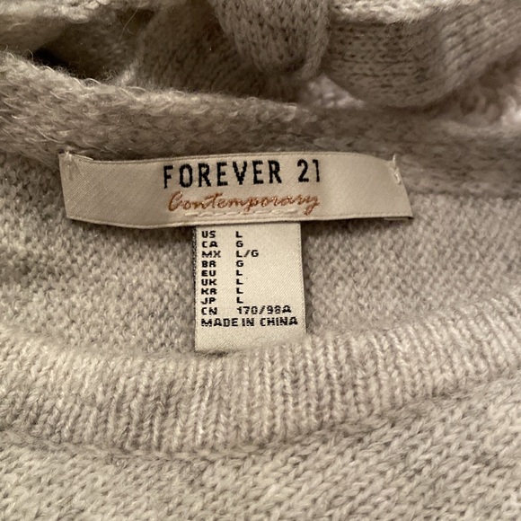 Forever 21 Gray Sweater with Bows - Picture 3 of 3